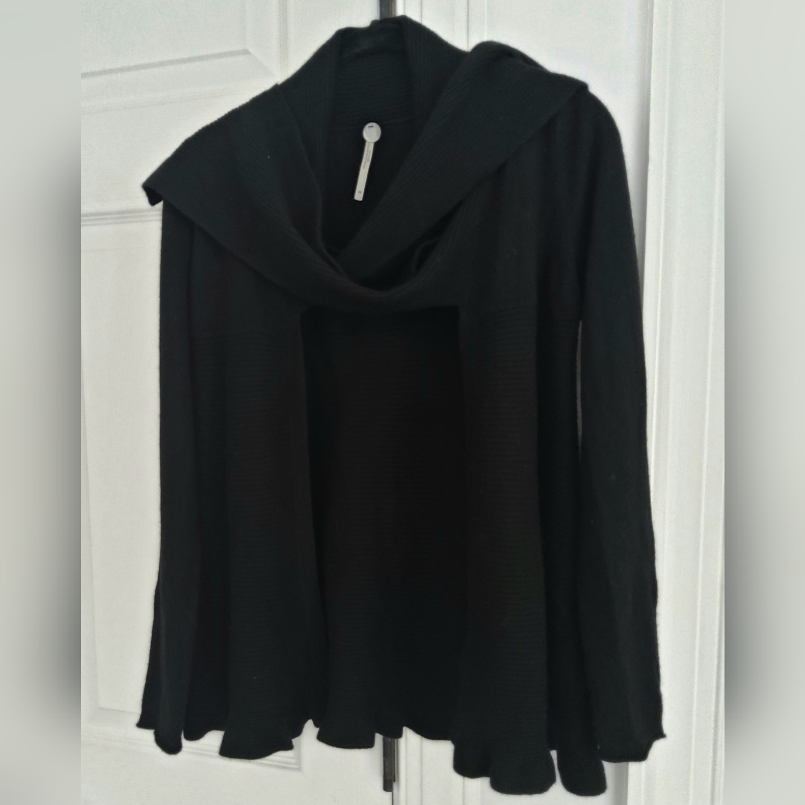 Margaret O'learynwotblack Cashmere Double-Neck Sash Open Sweater